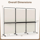 3-Panel Room Divider with Shelves 6 FT Tall Folding Privacy Screen with Lockable Wheels by LJGDeals