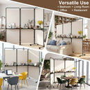 3-Panel Room Divider with Shelves 6 FT Tall Folding Privacy Screen with Lockable Wheels by LJGDeals