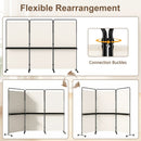 3-Panel Room Divider with Shelves 6 FT Tall Folding Privacy Screen with Lockable Wheels by DirectDeals
