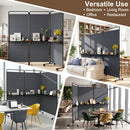 3-Panel Room Divider with Shelves 6 FT Tall Folding Privacy Screen with Lockable Wheels by DirectDeals