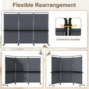 3-Panel Room Divider with Shelves 6 FT Tall Folding Privacy Screen with Lockable Wheels by LJGDeals