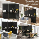 3-Panel Room Divider with Shelves 6 FT Tall Folding Privacy Screen with Lockable Wheels by DirectDeals