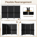 3-Panel Room Divider with Shelves 6 FT Tall Folding Privacy Screen with Lockable Wheels by LJGDeals
