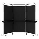3-Panel Room Divider with Shelves 6 FT Tall Folding Privacy Screen with Lockable Wheels by LJGDeals