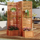 3-Panel Freestanding Garden Fence with 2 Planter Boxes - Yellow by LJGDeals