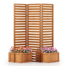 3-Panel Freestanding Garden Fence with 2 Planter Boxes - Yellow by DirectDeals