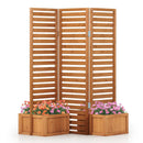 3-Panel Freestanding Garden Fence with 2 Planter Boxes - Yellow by LJGDeals