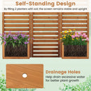 3-Panel Freestanding Garden Fence with 2 Planter Boxes - Yellow by LJGDeals