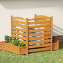 3-Panel Wood Air Conditioner Fence with Planter Box Freestanding Privacy Screen-Yellow by LJGDeals