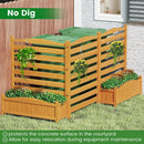3-Panel Wood Air Conditioner Fence with Planter Box Freestanding Privacy Screen-Yellow by LJGDeals