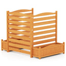 3-Panel Wood Air Conditioner Fence with Planter Box Freestanding Privacy Screen-Yellow by LJGDeals