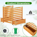 3-Panel Wood Air Conditioner Fence with Planter Box Freestanding Privacy Screen-Yellow by LJGDeals