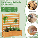 3-Panel Wood Air Conditioner Fence with Planter Box Freestanding Privacy Screen-Yellow by LJGDeals