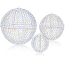 3 Pcs Lighted Christmas Balls Large Standing/Hanging Metal Sphere Lights with 435 LEDs by DirectDeals