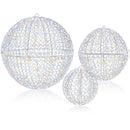 3 Pcs Lighted Christmas Balls Large Standing/Hanging Metal Sphere Lights with 435 LEDs by LJGDeals