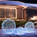 3 Pcs Lighted Christmas Balls Large Standing/Hanging Metal Sphere Lights with 435 LEDs by LJGDeals