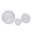3 Pcs Lighted Christmas Balls Large Standing/Hanging Metal Sphere Lights with 435 LEDs by LJGDeals