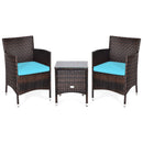 3 Pcs Outdoor Rattan Wicker Furniture Set-Gray by DirectDeals