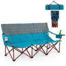 3 Person Folding Camping Chair with 2 Cup Holders Cotton Padding & Storage Bag by LJGDeals