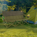 3 Person Folding Camping Chair with 2 Cup Holders Cotton Padding & Storage Bag by LJGDeals