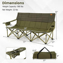 3 Person Folding Camping Chair with 2 Cup Holders Cotton Padding & Storage Bag by LJGDeals