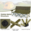 3 Person Folding Camping Chair with 2 Cup Holders Cotton Padding & Storage Bag by LJGDeals