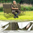 3 Person Folding Camping Chair with 2 Cup Holders Cotton Padding & Storage Bag by LJGDeals