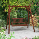 3-Person Wooden Outdoor Porch Swing with 800 lbs Weight Capacity by DirectDeals