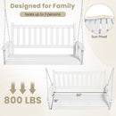 3-Person Wooden Outdoor Porch Swing with 800 lbs Weight Capacity