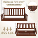 3-Person Wooden Outdoor Porch Swing with 800 lbs Weight Capacity by DirectDeals
