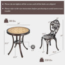 3-Piece All-Weather Cast Aluminum Patio Bistro Set-Copper by LJGDeals