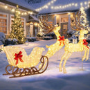 3-Piece Christmas Lighted Reindeer and Sleigh Set for Lawn & Garden by LJGDeals