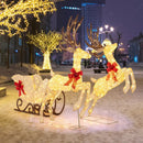 3-Piece Christmas Lighted Reindeer and Sleigh Set for Lawn & Garden by LJGDeals
