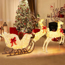 3-Piece Christmas Lighted Reindeer and Sleigh Set for Lawn & Garden by LJGDeals