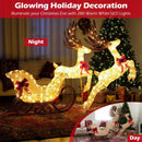 3-Piece Christmas Lighted Reindeer and Sleigh Set for Lawn & Garden by LJGDeals