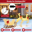 3-Piece Christmas Lighted Reindeer and Sleigh Set for Lawn & Garden by LJGDeals