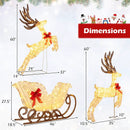 3-Piece Christmas Lighted Reindeer and Sleigh Set for Lawn & Garden by LJGDeals