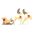3-Piece Christmas Lighted Reindeer and Sleigh Set for Lawn & Garden by LJGDeals