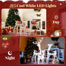 3-Piece Christmas Lighted Iridescent Reindeer Family Set with 215 Cold White LED Lights and Ground Stakes