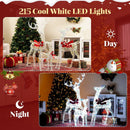 3-Piece Christmas Lighted Iridescent Reindeer Family Set with 215 Cold White LED Lights and Ground Stakes by LJGDeals