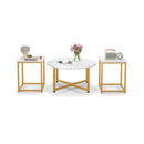 3-Piece Coffee Table Set Round Coffee Table and 2PCS Square End Tables by LJGDeals