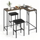 3-Piece Convertible Dining Set with Built-In Charging Station by LJGDeals