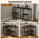 3-Piece Convertible Dining Set with Built-In Charging Station by LJGDeals
