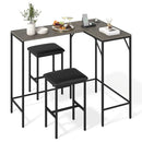 3-Piece Convertible Dining Set with Built-In Charging Station by LJGDeals