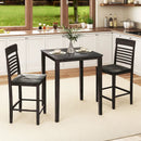 3-Piece Counter-Height Dining Table Set for 2 with Rubber Wood Frame and Footrest by LJGDeals
