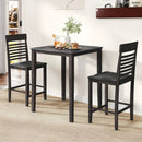 3-Piece Counter-Height Dining Table Set for 2 with Rubber Wood Frame and Footrest by LJGDeals