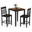 3-Piece Counter-Height Dining Table Set for 2 with Rubber Wood Frame and Footrest by LJGDeals