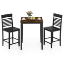 3-Piece Counter-Height Dining Table Set for 2 with Rubber Wood Frame and Footrest by LJGDeals