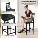 3-Piece Counter-Height Dining Table Set for 2 with Rubber Wood Frame and Footrest