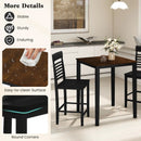 3-Piece Counter-Height Dining Table Set for 2 with Rubber Wood Frame and Footrest by LJGDeals